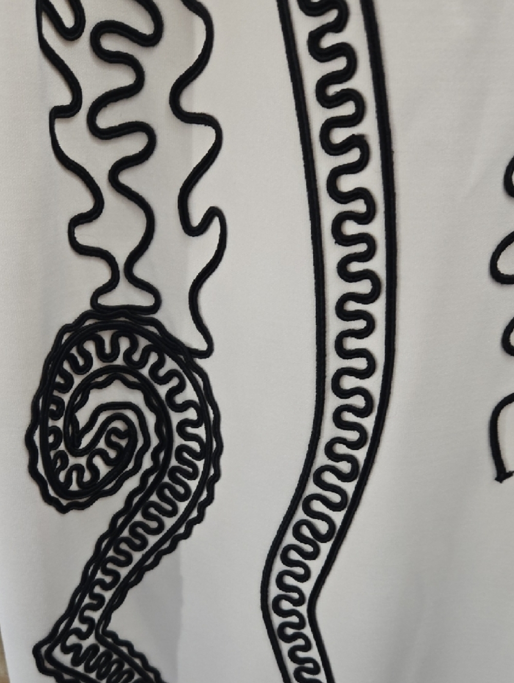 Spenser Jeremy Ivory Midi Dress with Black Embroidery - Picture 6 of 13